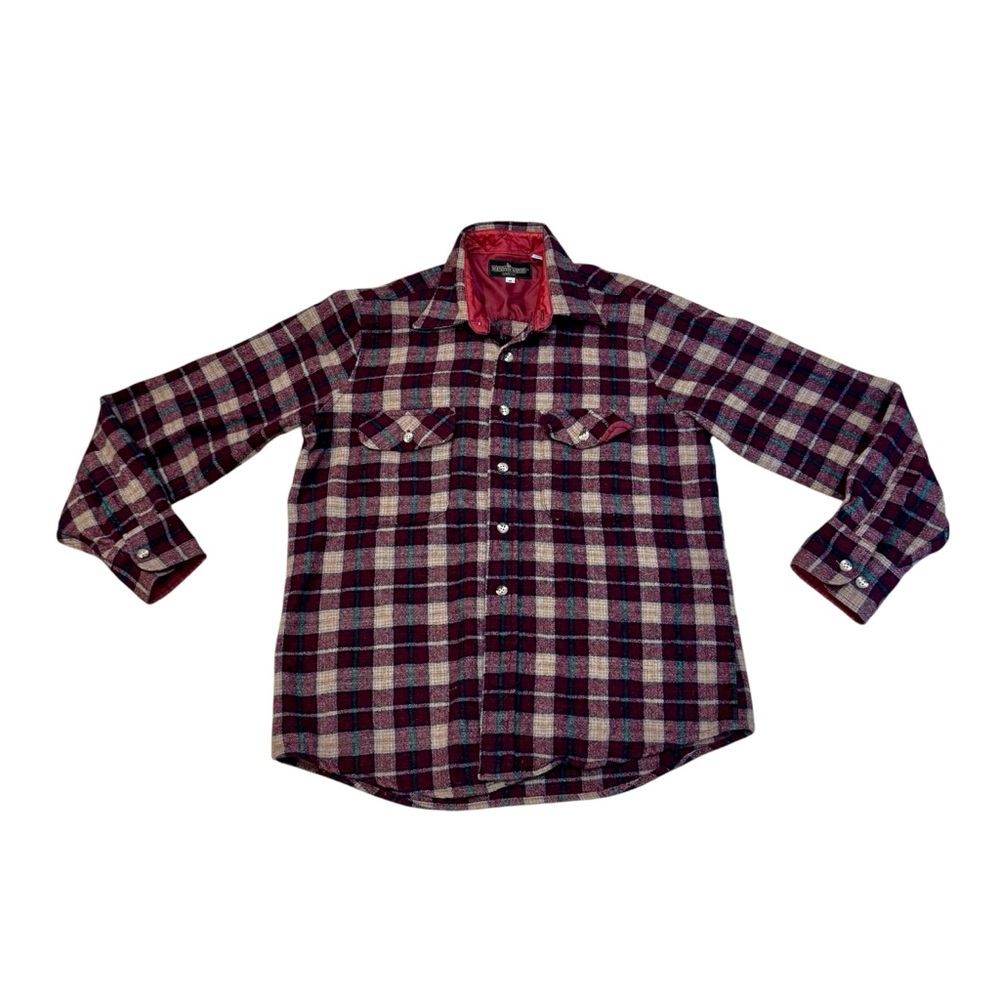 Boundary Waters Daytons Women’s Wool Blend Plaid Button Shirt Size Medium